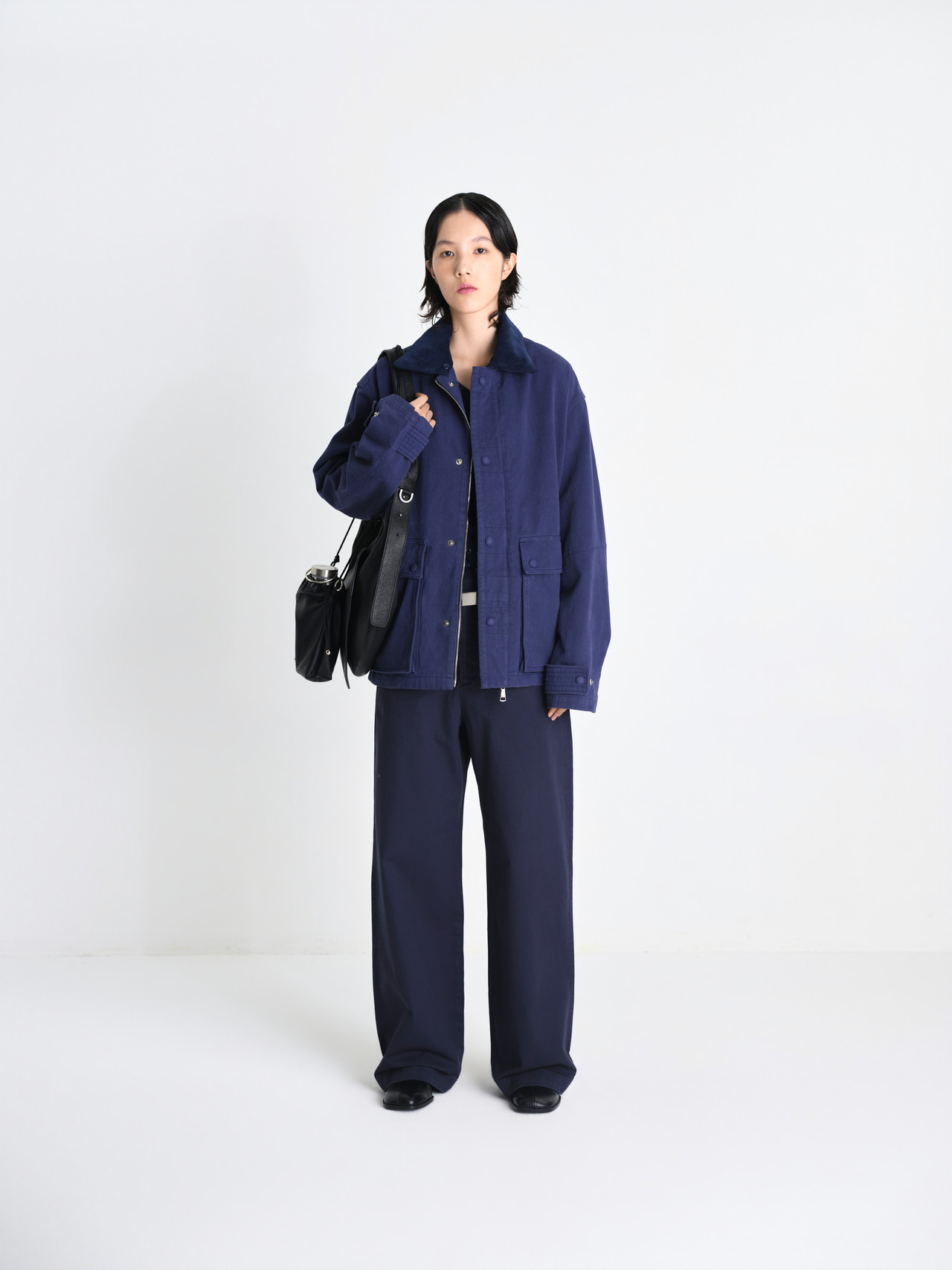 Sui washed carpenter jacket nocturne blue