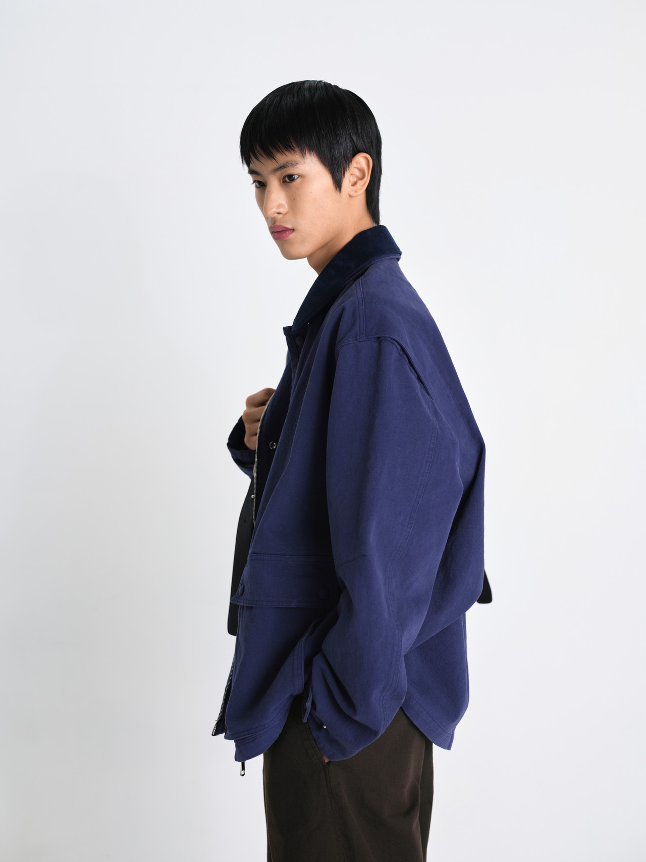 Sui washed carpenter jacket nocturne blue