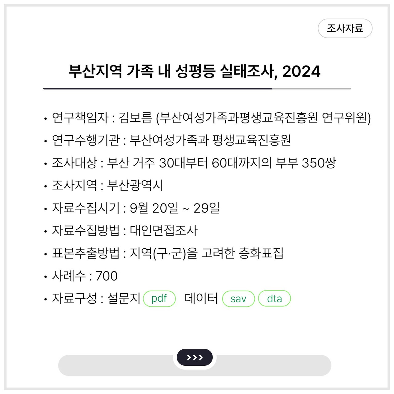 <부산지역 가족 내 성평등 실태조사, 2024>