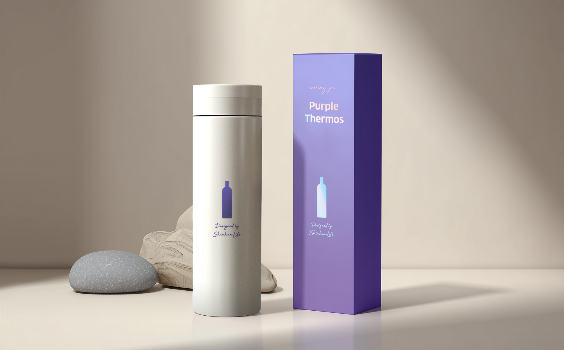 신한라이프 Design by Shinhan Life 텀블러 및 패키지 케이스 세트 디자인 사례 – 기프트 브랜딩 패키지 시스템 – IMC KOREA