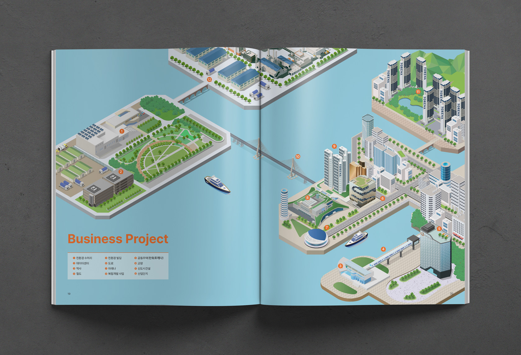 한화 건설부문 기업 브로슈어 주요 사업 내지 레이아웃 디자인 02
