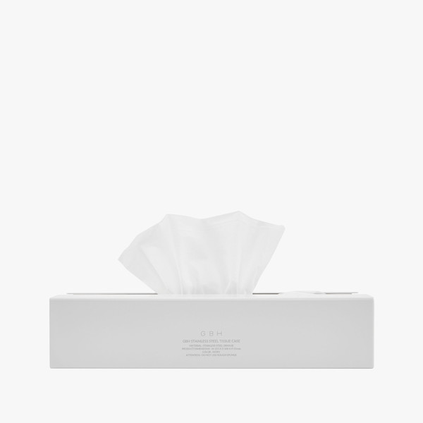 STAINLESS STEEL TISSUE CASE / IVORY : GBH