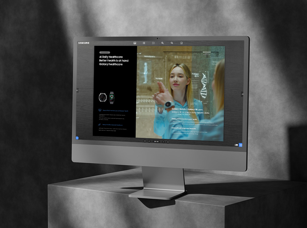 삼성전자 웹 브로슈어 모션 인터랙션 디자인