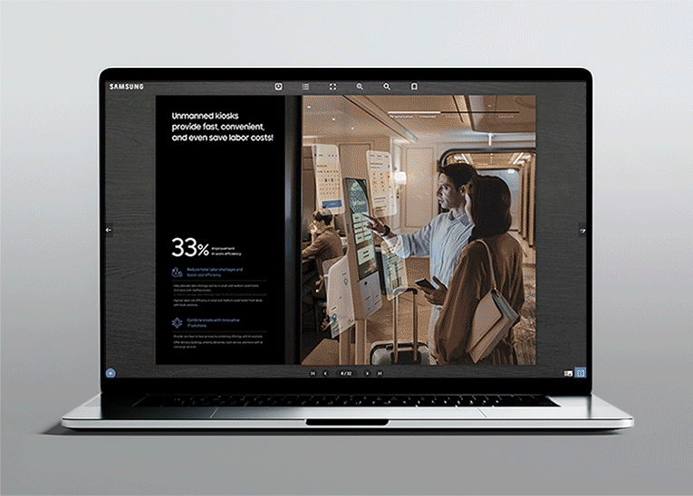 삼성전자 B2B 통합 오퍼링 웹 브로슈어 제작 사례 메인 비주얼 – IMC KOREA