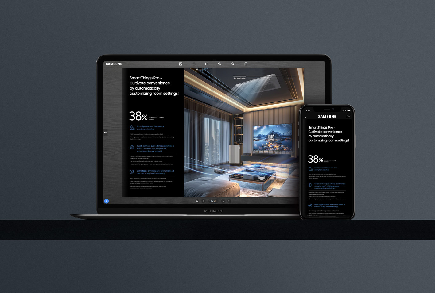 삼성전자 웹 브로슈어 반응형 웹 구현 사례 – IMC KOREA