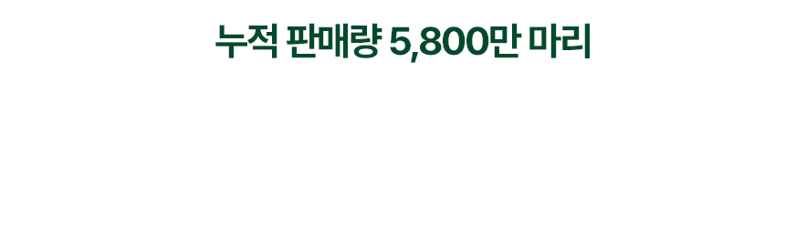 누적 판매량 5,600만마리 보드람 후라이드