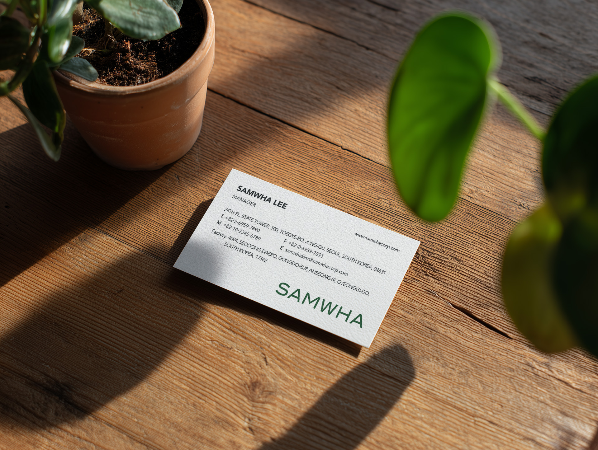 삼화 리브랜딩 명함 디자인