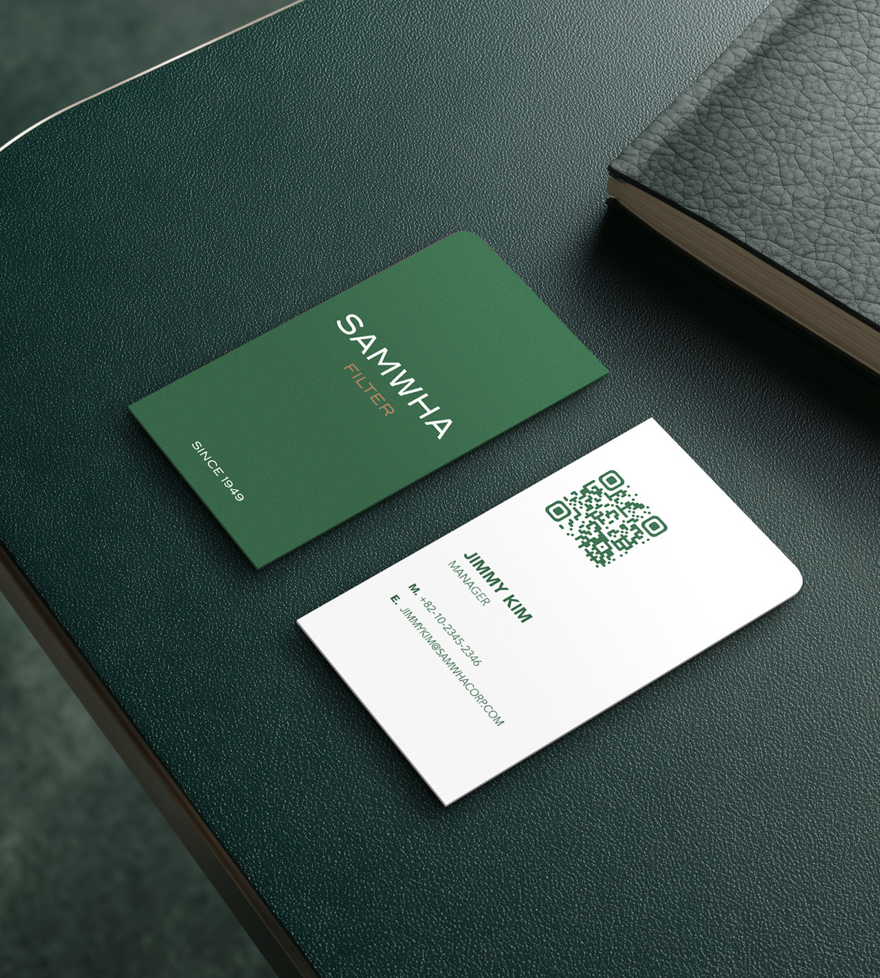 삼화 리브랜딩 글로벌 명함 QR 코드 디자인