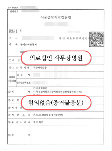 사무장병원무혐의