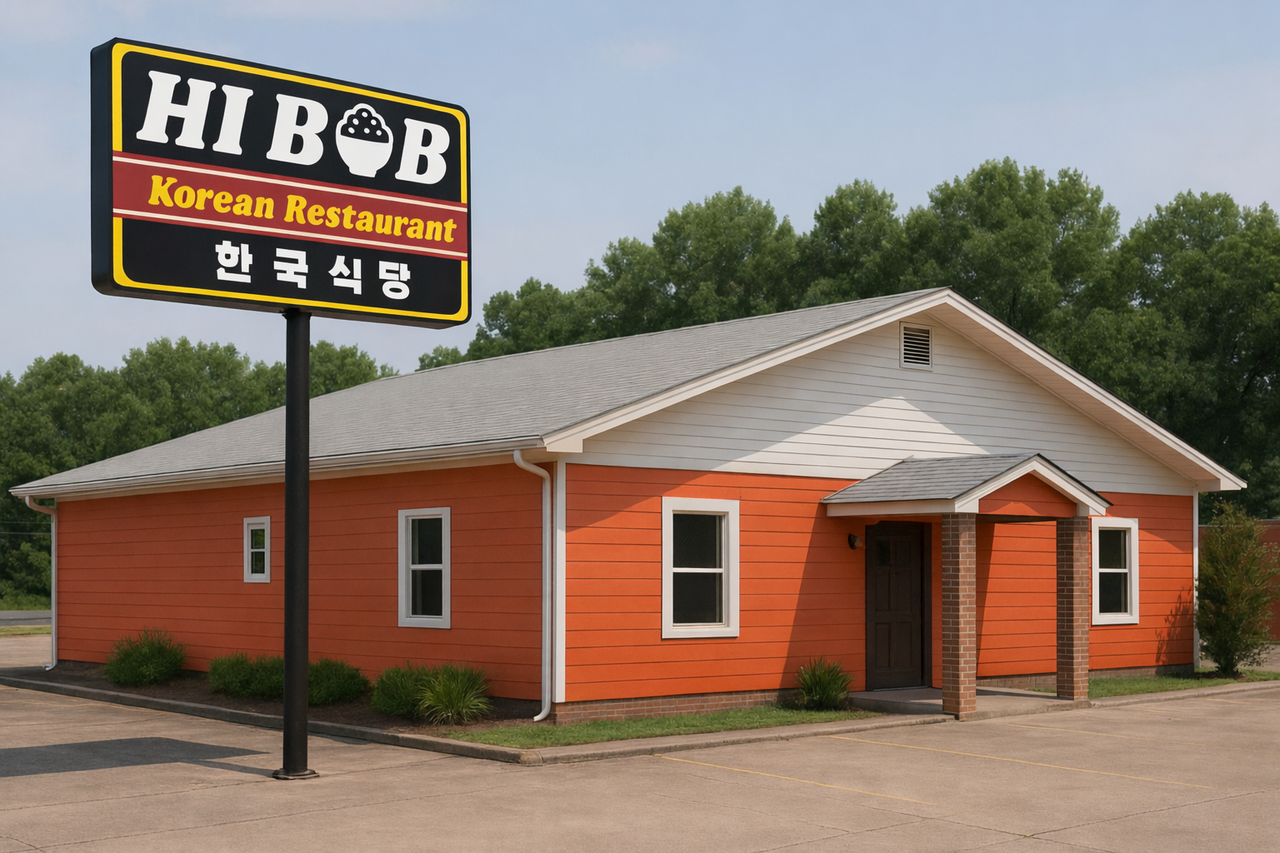 미국 루이지애나 한국 음식점 HIBOB의 외관 
