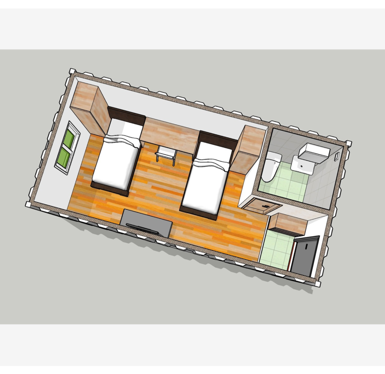 2인 1실( 3m x 6m )