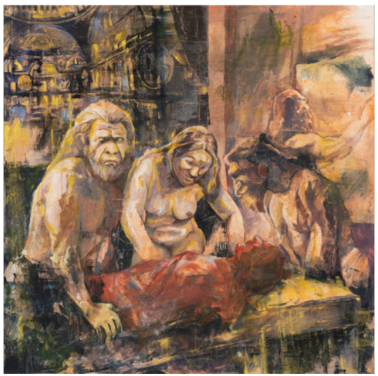 레지나 안, 천지창조의 순간, 캔버스에 유화, 73x73cm, 2025. 