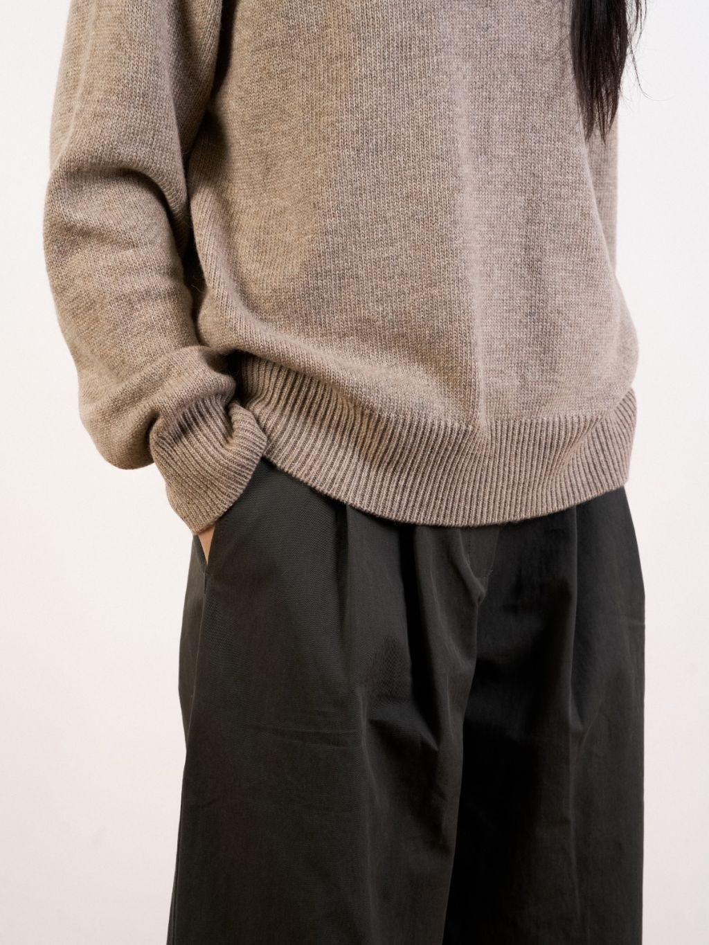 havehad Yak Wool Collar Knit M ベージュ Yak Wool Collar Knit (Beige) : 해브해드 Havehad | 바른 도시 생활 복장