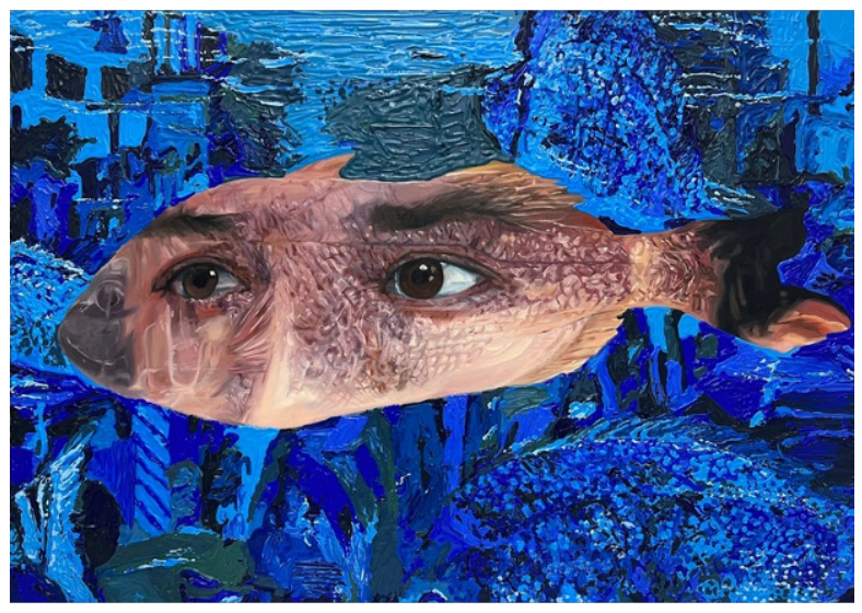 문희주, 투영된 고독 2, 캔버스에 아크릴 유화, 65.1x90,9cm, 2023