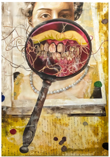 레지나안, 치석과 치아들, 캔버스 에 유화, 162x130cm, 2025