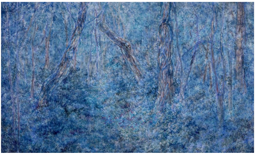 정희정, 여명미로, 장지에 수비안료, 97x162cm, 2025