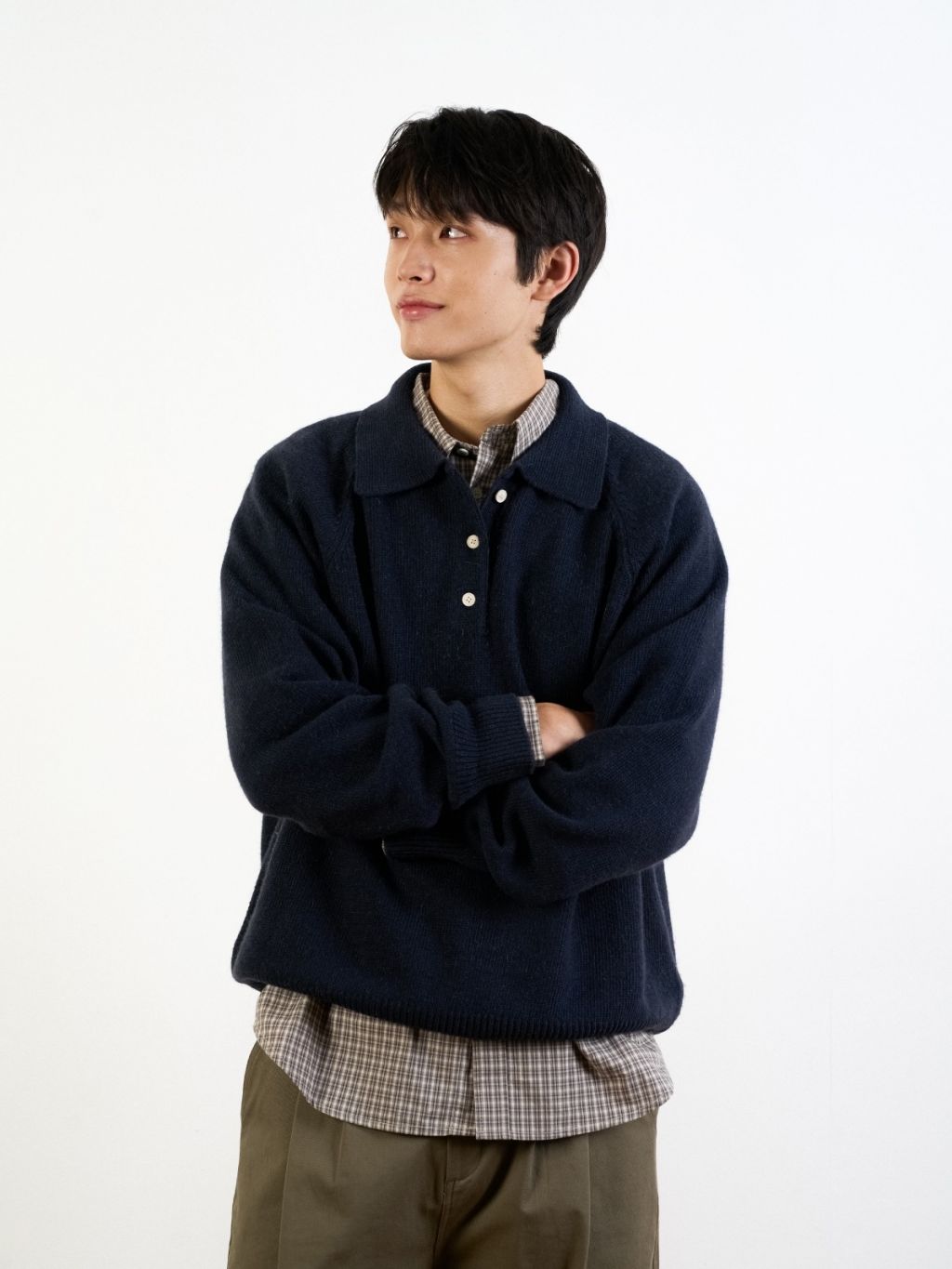 havehad Yak Wool Collar Knit M ベージュ Yak Wool Collar Knit (Beige) : 해브해드 Havehad | 바른 도시 생활 복장