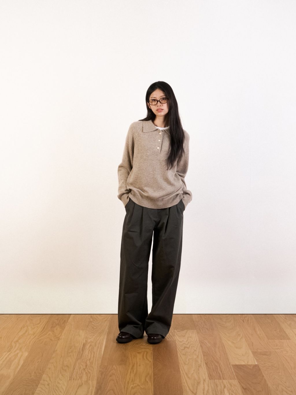 havehad Yak Wool Collar Knit M ベージュ Yak Wool Collar Knit (Beige) : 해브해드 Havehad | 바른 도시 생활 복장
