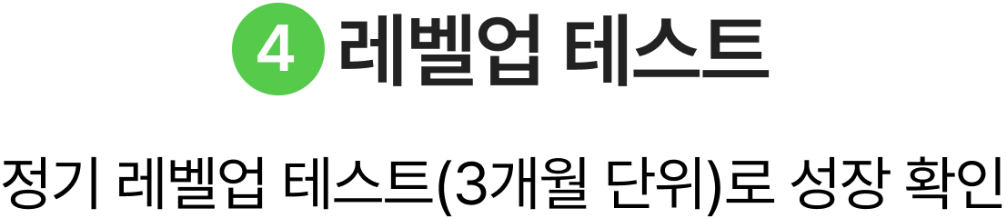 레벨업 테스트  정기 레벨업 테스트 성장 확인 