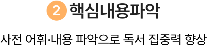 핵심 내용 파악 사전 어휘 내용 파악으로 독서 집중력 향상