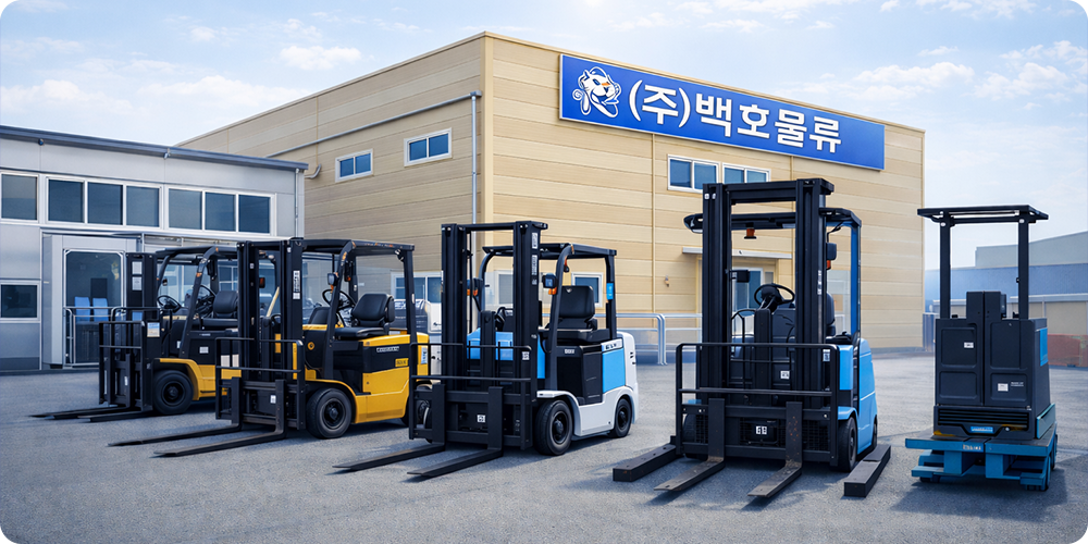 신속한 상하차 시스템 지게차 6대 보유