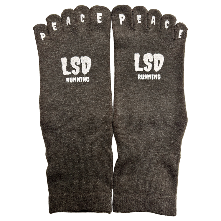 004 / LSD PEACE TOE SOCKS (CREW/DARK BROWN) : DISCLOSE