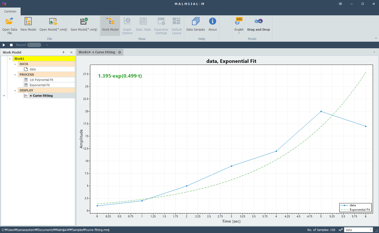 지수 피팅(Exponential Fit) 기능은 증가 및 감쇠(Growth & Decay) 추세를 모델링하고, 곡선 피팅(Curve Fitting)을 통해 신호 데이터를 정밀하게 근사합니다. 엔지니어링 분석 및 시계열(Time-Series) 데이터 해석에서 지수적 변화 특성을 정확하게 파악하고 예측 정확도를 향상시키는 데 활용됩니다