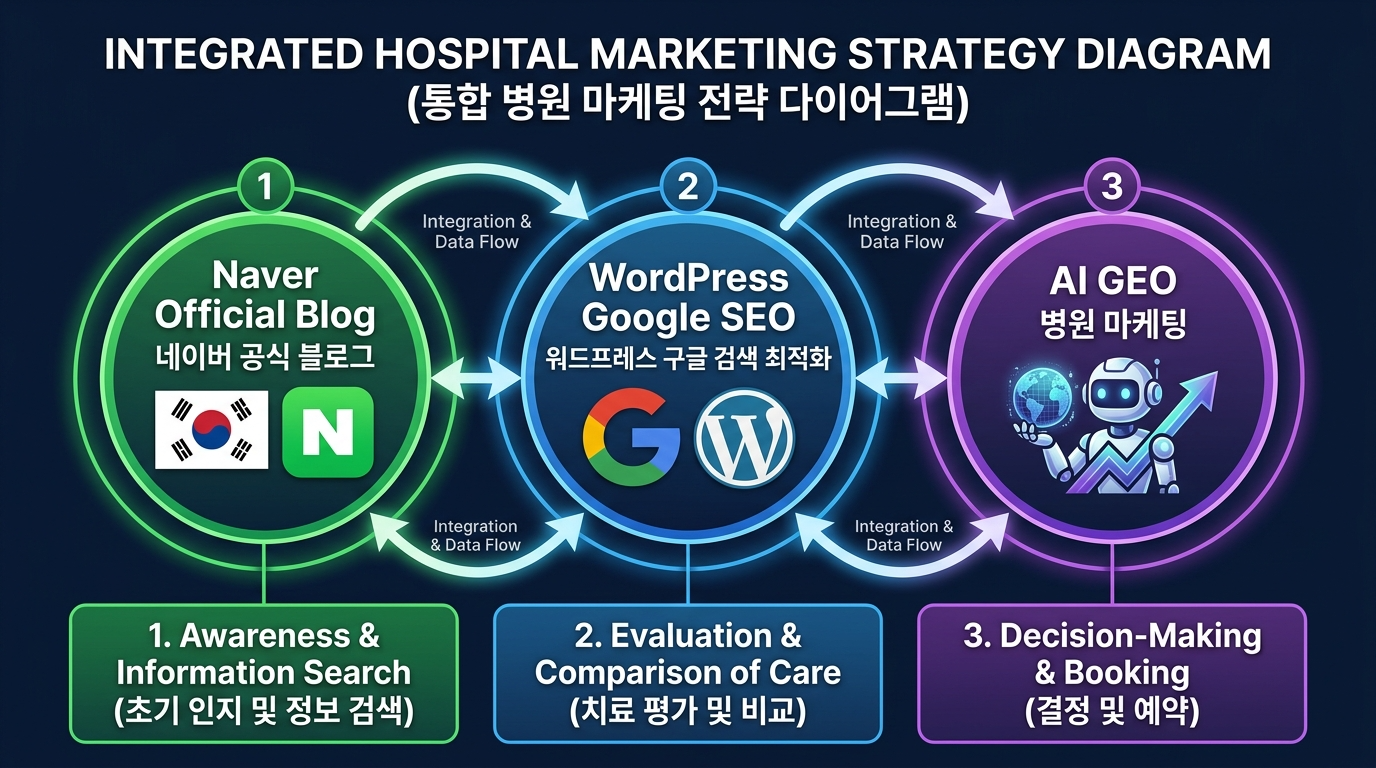 병원 구글 SEO YMYL E-E-A-T 최적화 전략 인포그래픽 2026