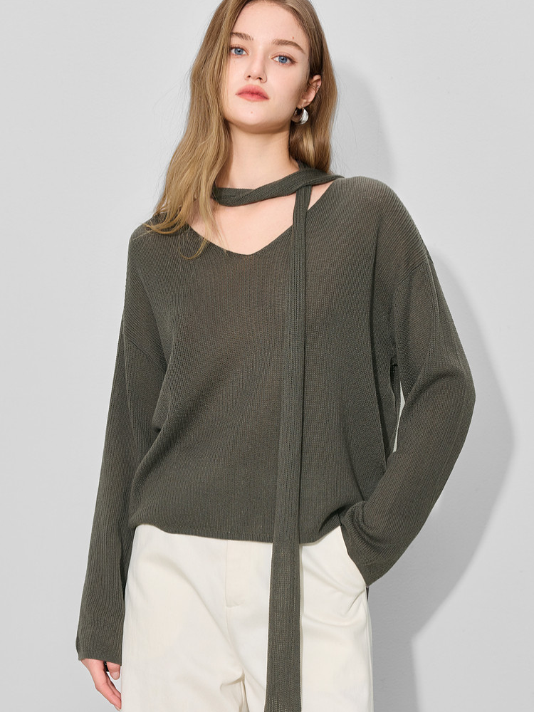 Sway Tie Drape Knit Top : 엘레니크(Elenique)