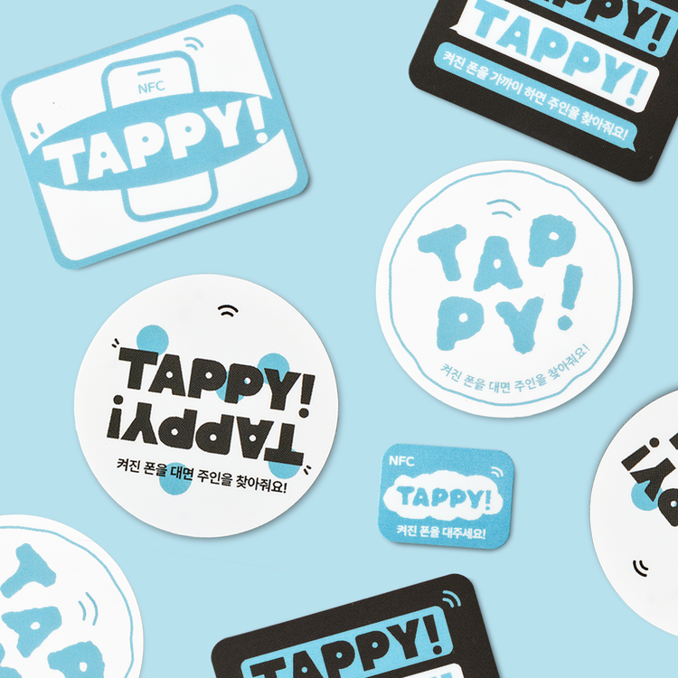 TAPPY 분실방지 스마트태그 NFC 스티커(세트) : 태피 tappy