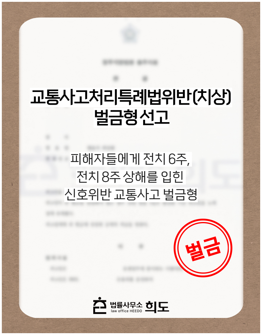전치 16주 상해의 횡단보도 보행자 교통사고 벌금형