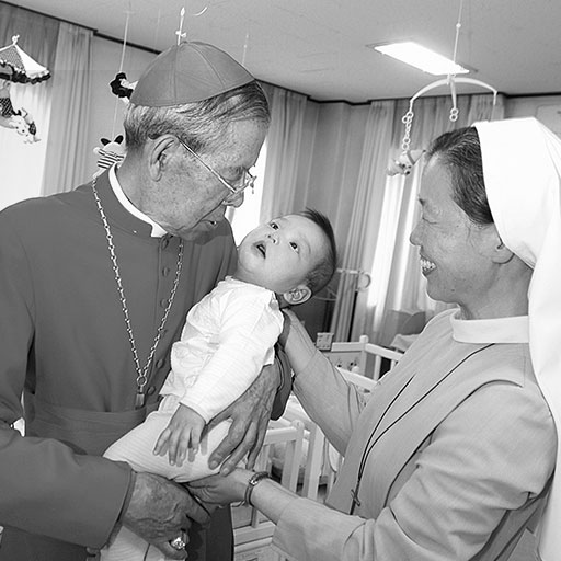 Visiting the Holy Family Child Adoption Center, May 2005