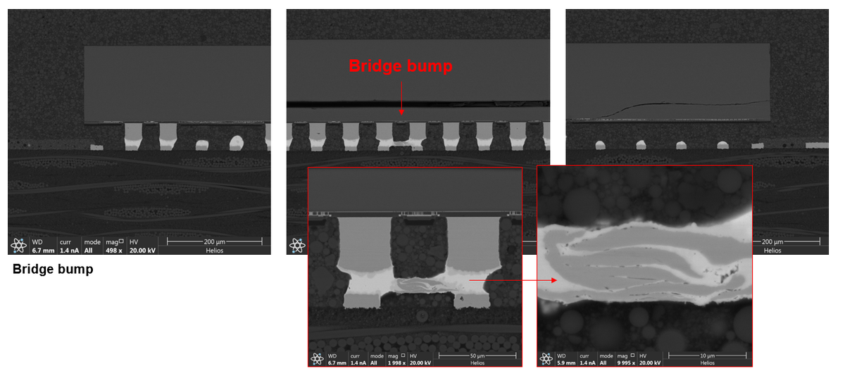 Bridge bump 에 대한 Failure Analysis : 에스엔피테크