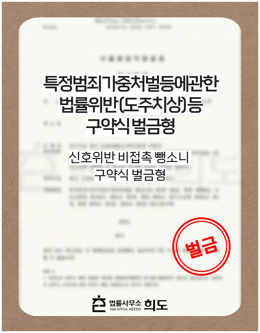 신호위반 비접촉 뺑소니 구약식 벌금형