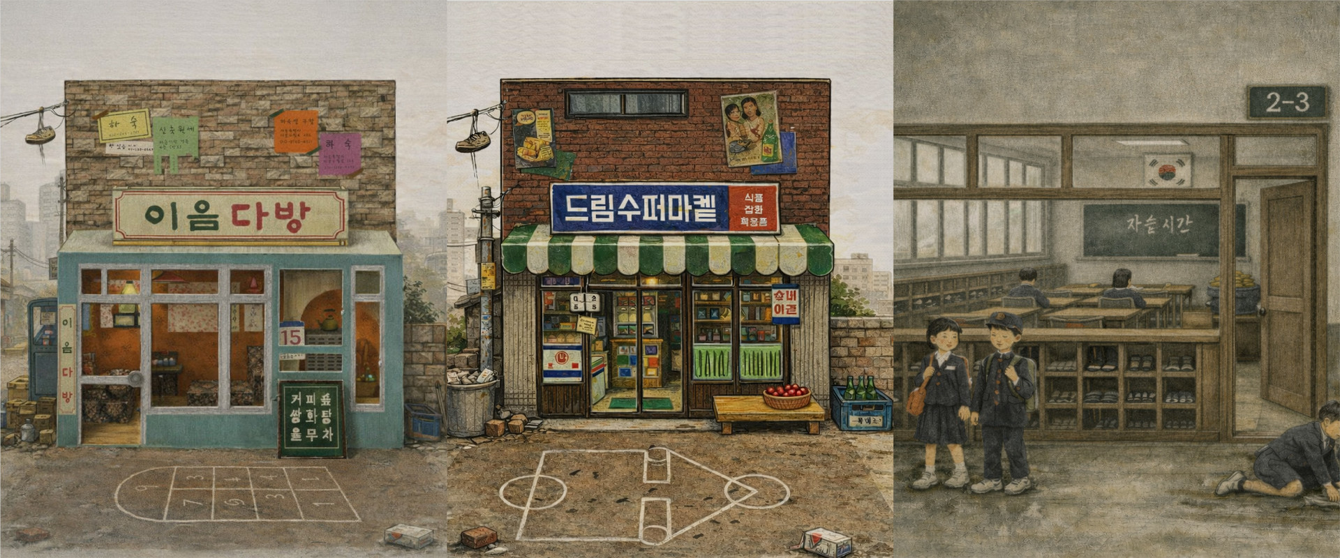 레트로 80's 팝업카드