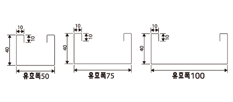 엠스틸 루버강판 스터드 단면도