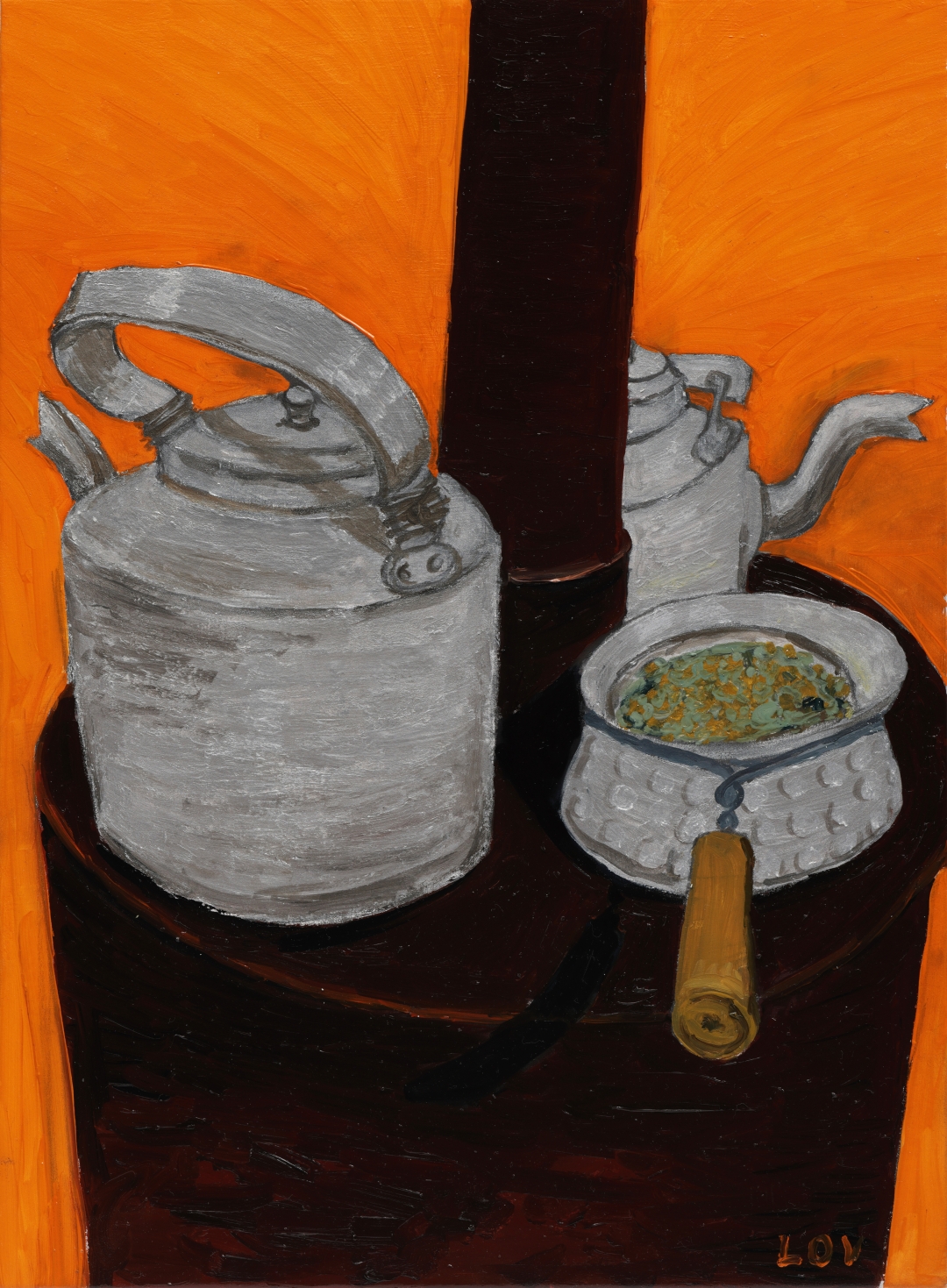 〈360 Sunrise〉, 2026, Oil on silk fabric, 45.5 × 33.5 cm