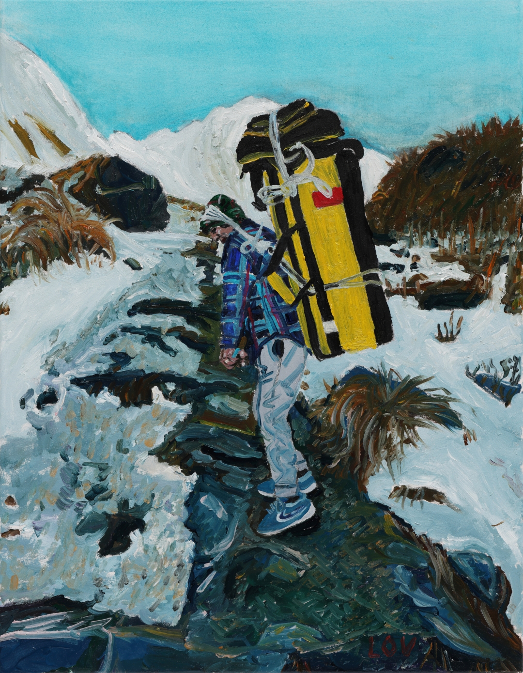 〈For Dev Nashuamager at ABC〉, 2026, Oil on silk fabric, 41 × 32 cm