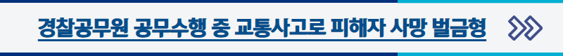 경찰공무원 공무수행 중 교통사고로 피해자 사망 벌금형