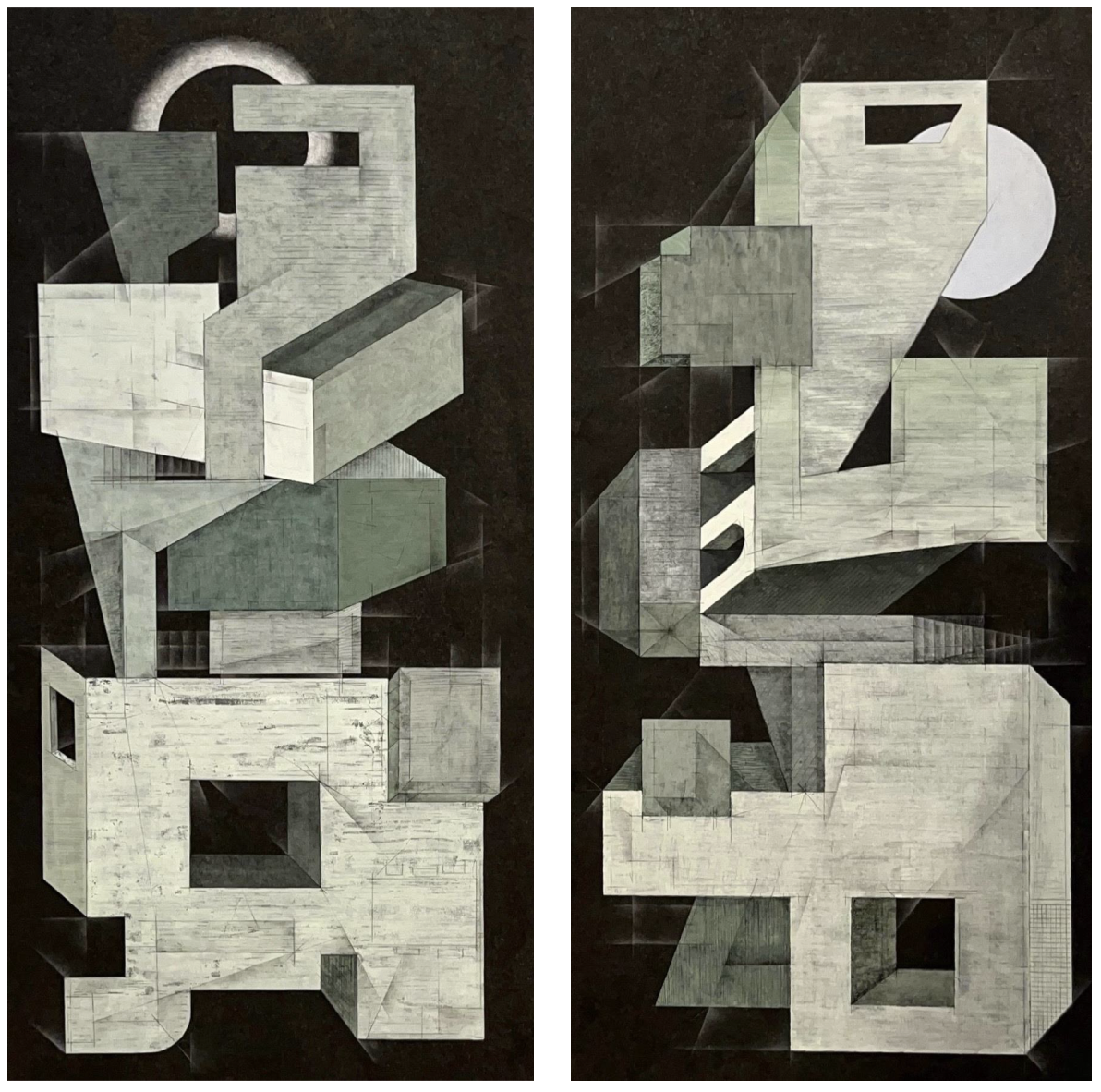 Home 9505,  Home 2024, 장지 위에 혼합재료, 2024
