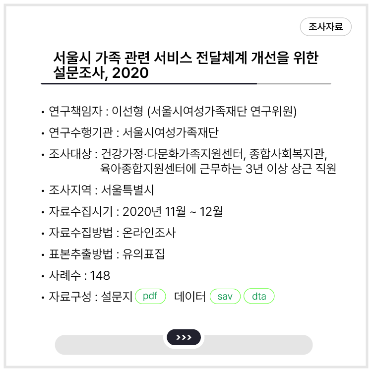 <서울시 가족 관련 서비스 전달체계 개선을 위한 설문조사, 2020>