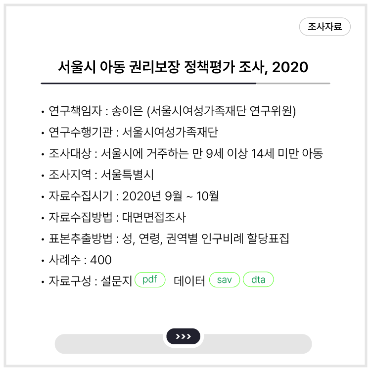 <서울시 아동 권리보장 정책평가 조사, 2020>