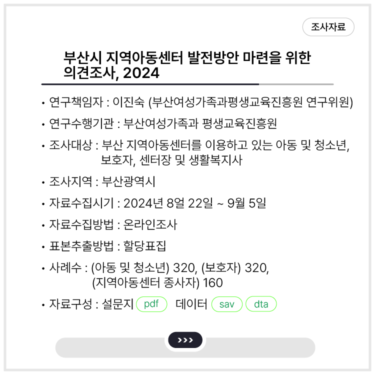 <부산시 지역아동센터 발전방안 마련을 위한 의견조사, 2024>