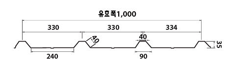 엠스틸 V-330(3골) 단면도