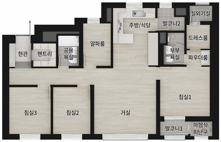 트리븐 서산 - 유니트 84㎡A 평면도