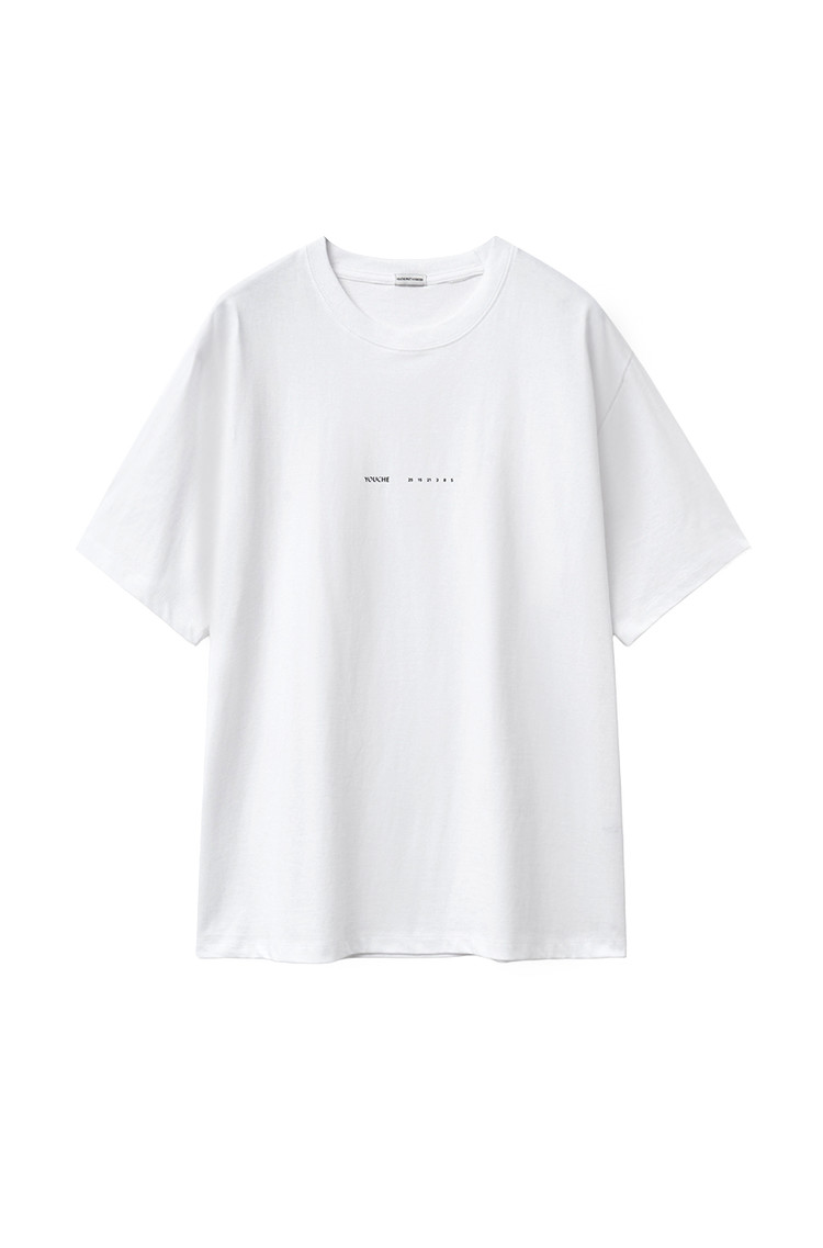 SQ CONTINUOUS SHORT SLEEVE TEE White : YOUCHE PRET A PORTER