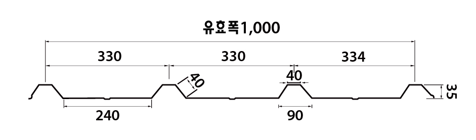 엠스틸 V-330 단면도