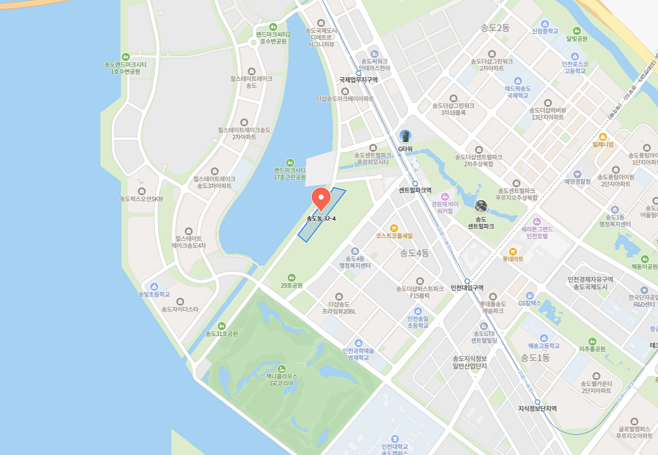 송도 더샵 그란테르 지도