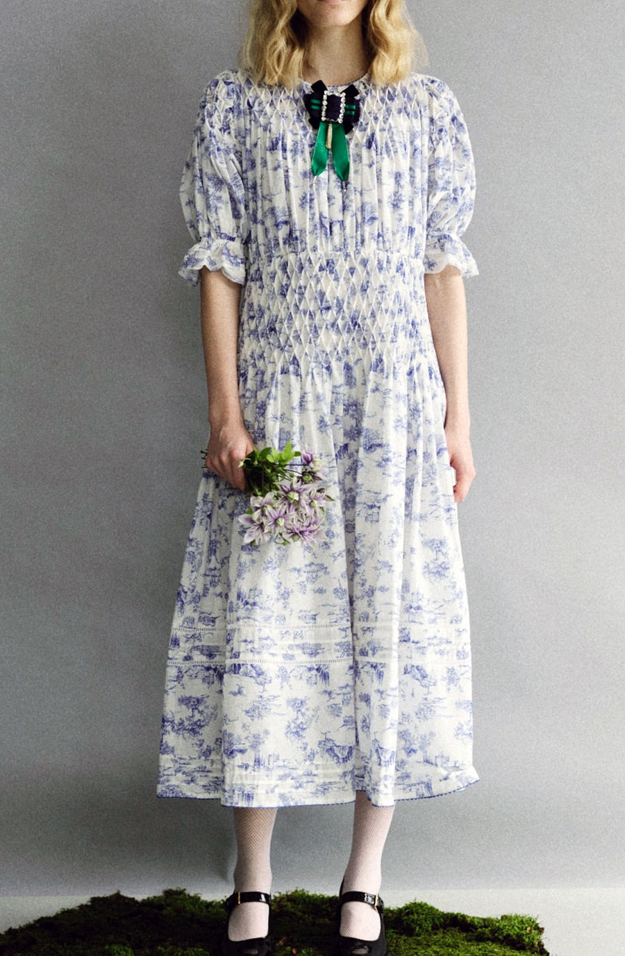 <strong> Muveil 프렌치 프린트 스모킹 드레스</strong><GR> 1,177,000원