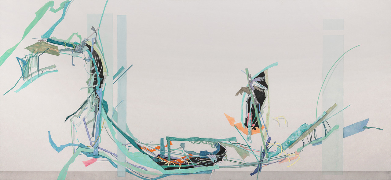 〈314010〉, 2024, 한지에 채색, 200 × 92 cm